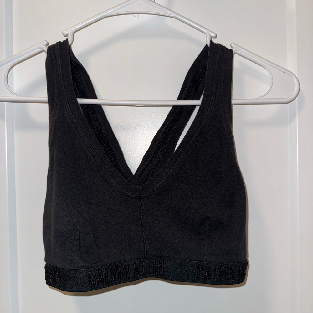 CALVIN KLEIN lightly lined bralette size L black
